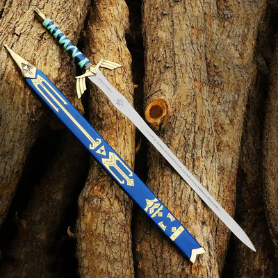 Golden Zelda Master Sword – Fantasy Display Replica with Scabbard