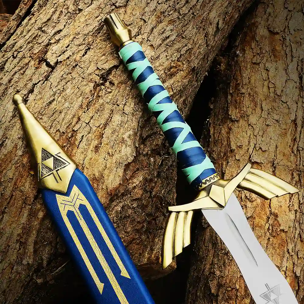Golden Zelda Master Sword – Fantasy Display Replica with Scabbard