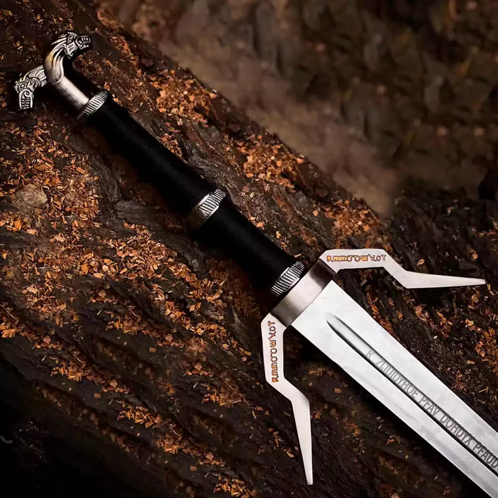 Witcher Sword Replica – Silver Fantasy Blade with Scabbard (Display Only) Replica