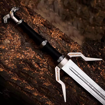 Witcher Sword Replica – Silver Fantasy Blade with Scabbard (Display Only) Replica