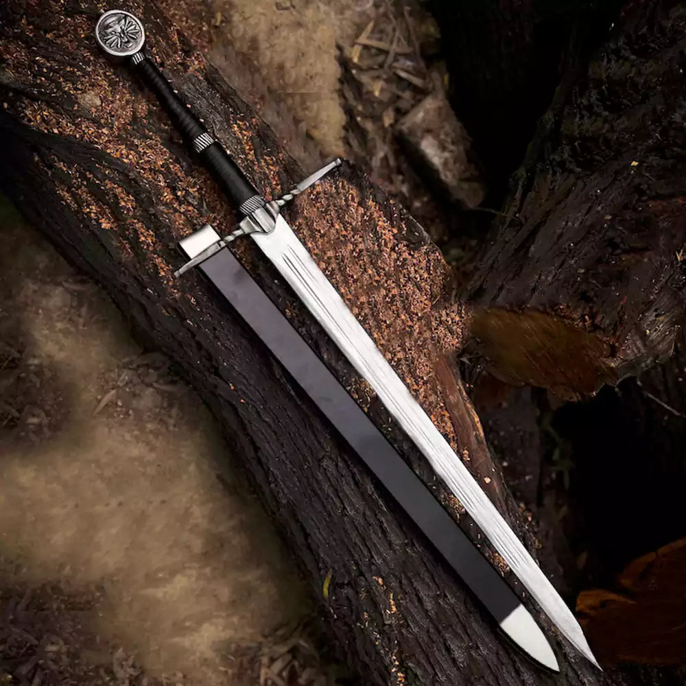 Witcher Sword Replica – Silver Fantasy Blade with Scabbard (Display Only) Replica