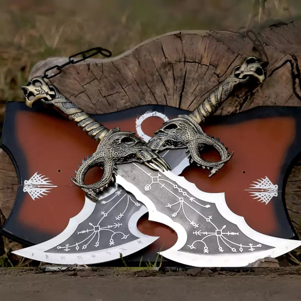 Blades of Chaos Replica – Twin Kratos Blades (Fantasy Display Set) Replica