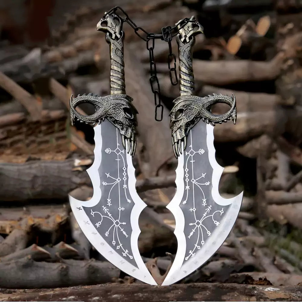 Twin Flame Blades – Fantasy Warrior Display Replica (Decorative Set)