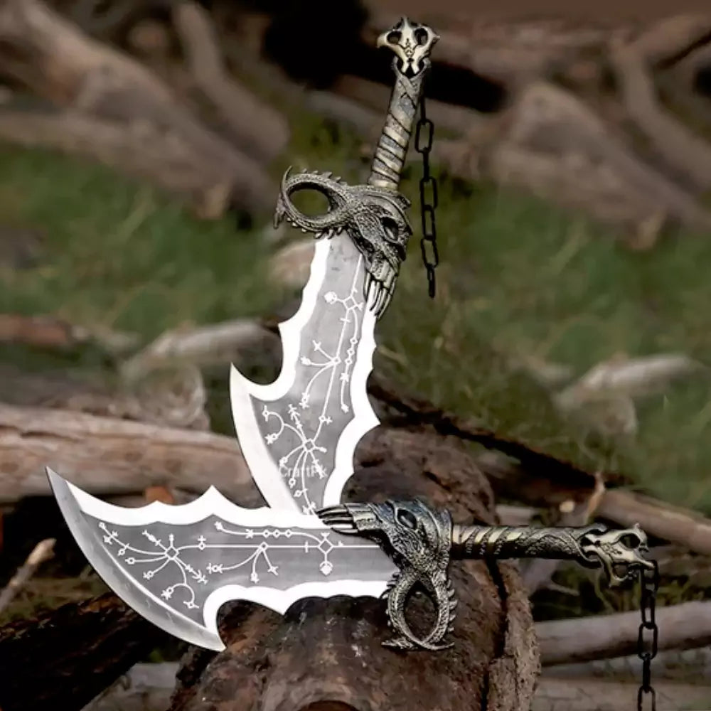 Twin Flame Blades – Fantasy Warrior Display Replica (Decorative Set)