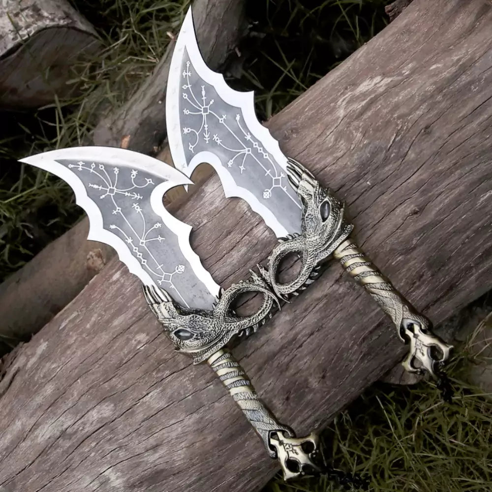 Twin Flame Blades – Fantasy Warrior Display Replica (Decorative Set)